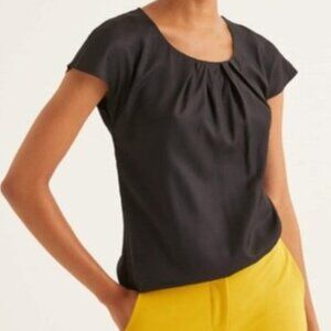 Boden Black Cap Sleeve Top